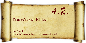 Andráska Rita névjegykártya