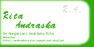 rita andraska business card